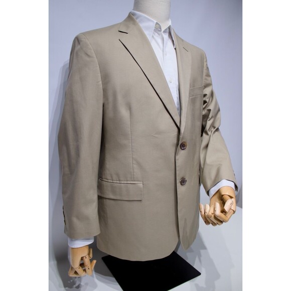 Brooks Brothers Suit Beige Coolmax Cotton Poly Men 42S (Pants Tailored to 34x27) - Picture 5 of 15